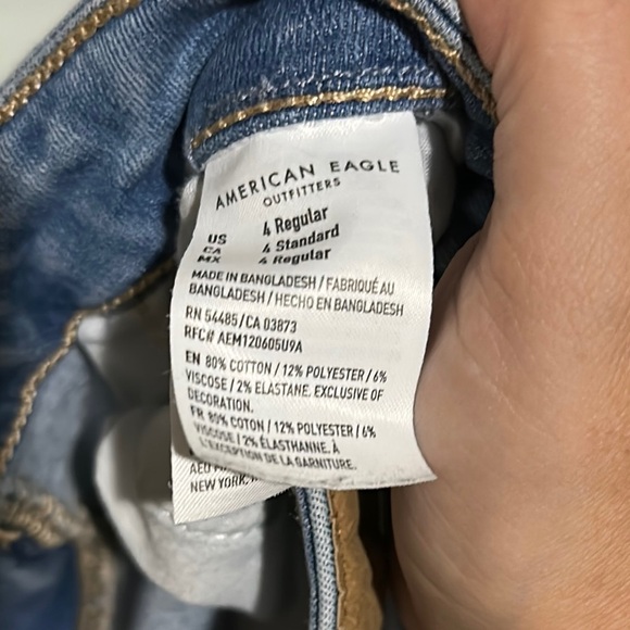 women's American Eagle Outfitters super High Rise Denim Jeggings size 4 regular - Picture 5 of 5